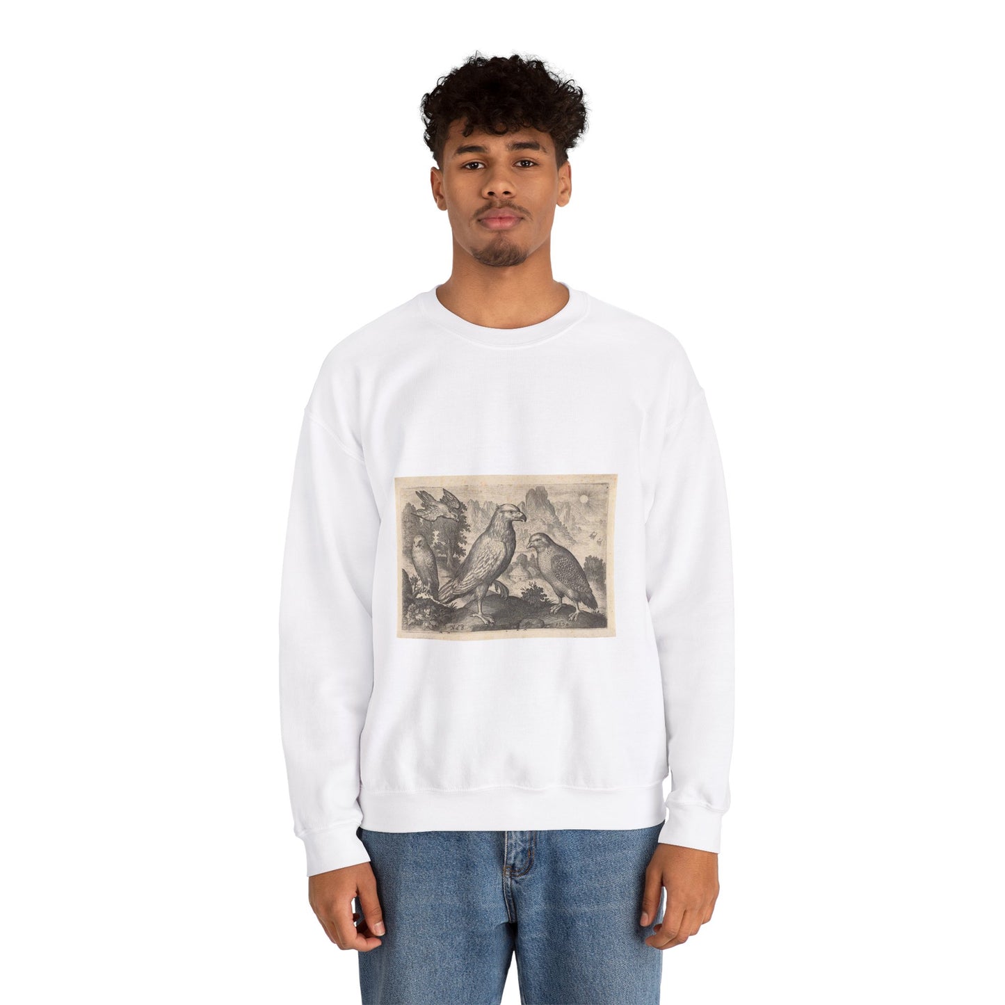 Abraham de Bruyn - Arend en andere roofvogels White Heavy Blend Adult Crew Neck SweatShirt