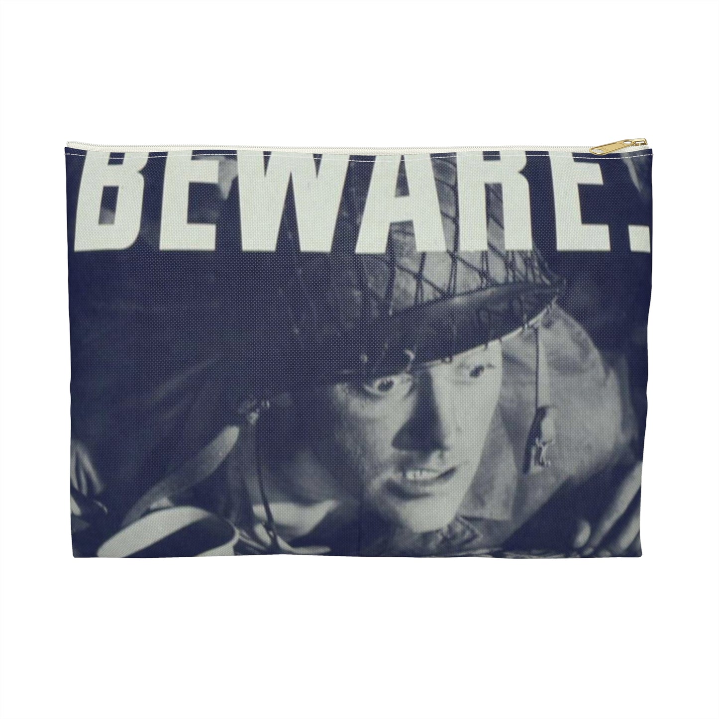 "Beware, drink only approved water." - NARA - 513965 Large Organizer Pouch with Black Zipper