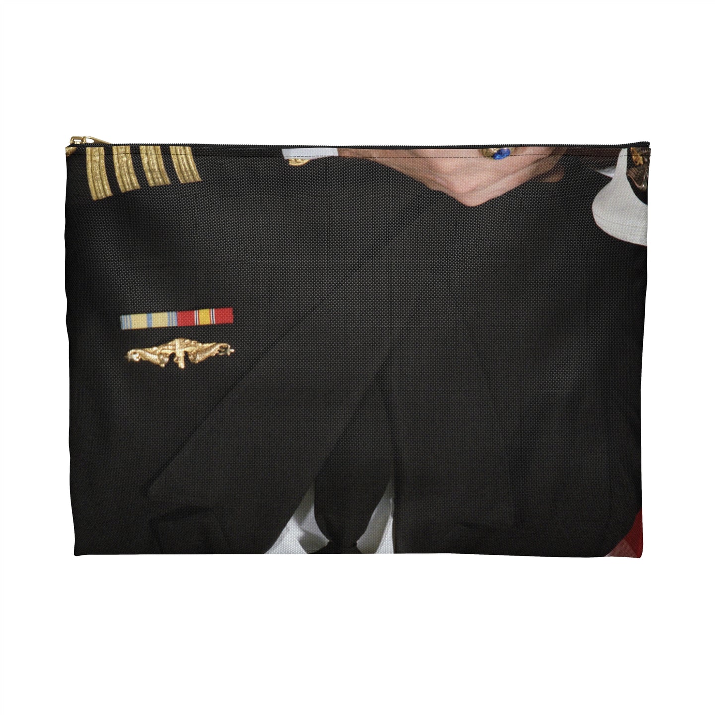 Portrait:  US Navy (USN) Captain (CAPT) Charles A. Hougland (uncovered) Large Organizer Pouch with Black Zipper