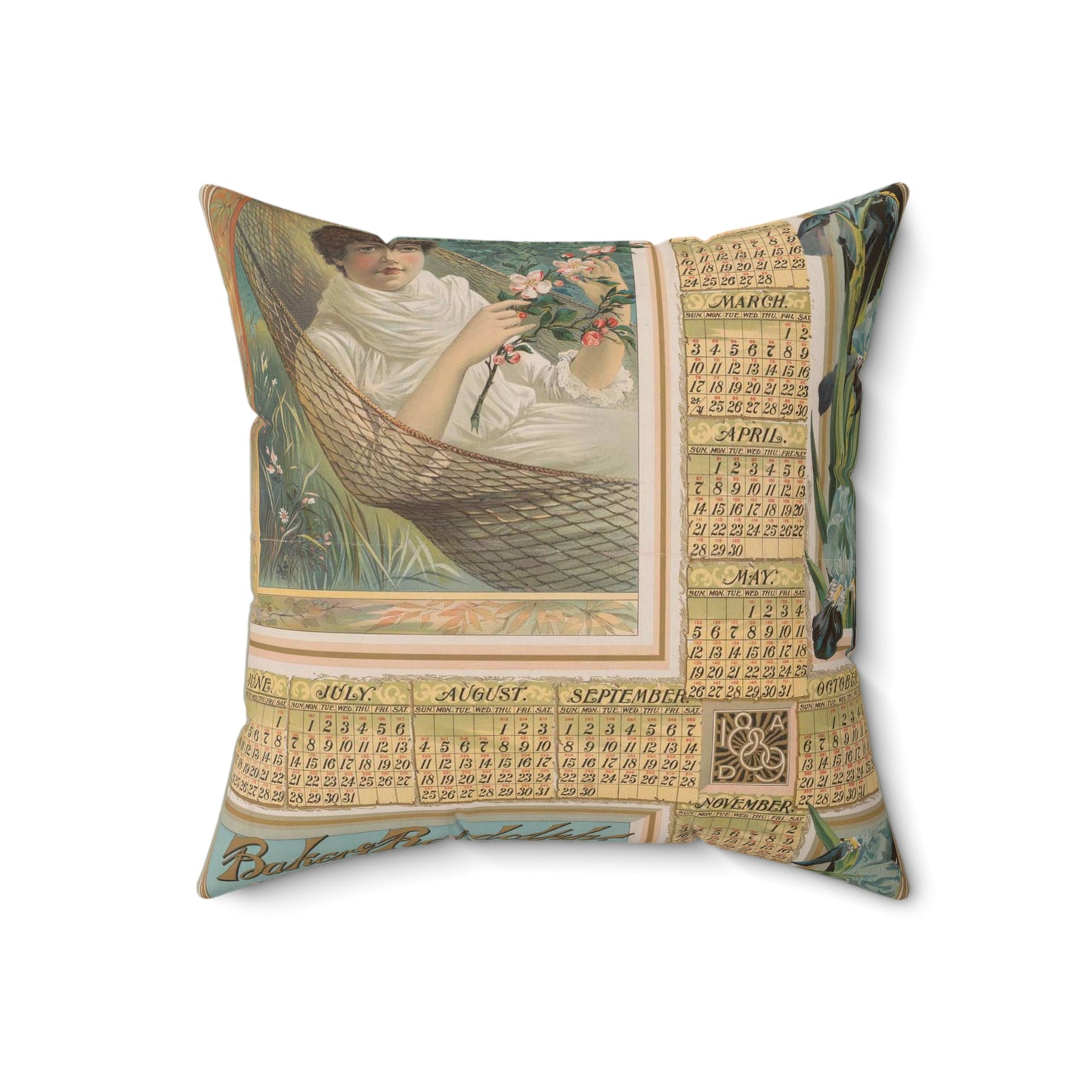 Barker & Randolph, lithographers, printers, binders and black book makers Decorative Accent Square Pillow