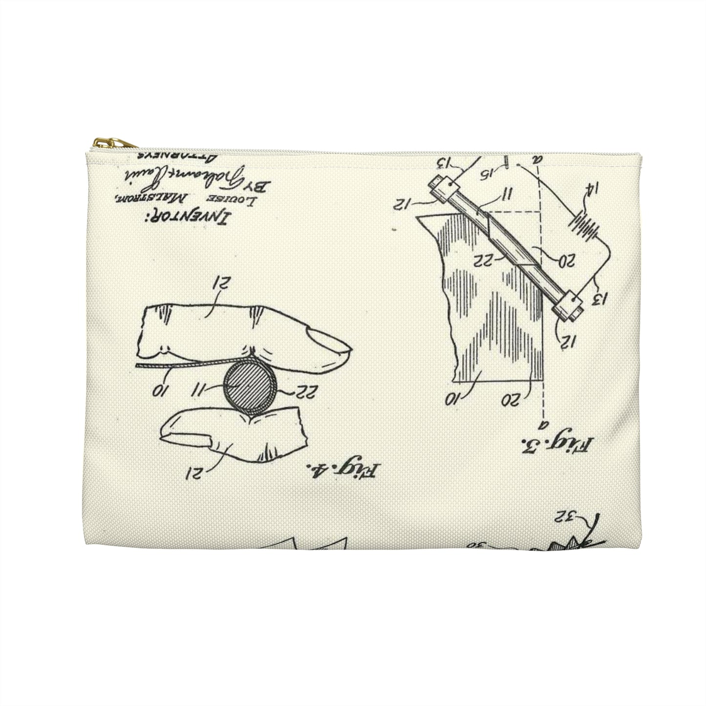 Patent Case File No. 1,400,691, Method of Producing Artificial-Flower Petals, Inventor- Louise Malstrom. - DPLA - 6710c28c24e0449480bf0fb8ddb4a41d (page 4) Large Organizer Pouch with Black Zipper