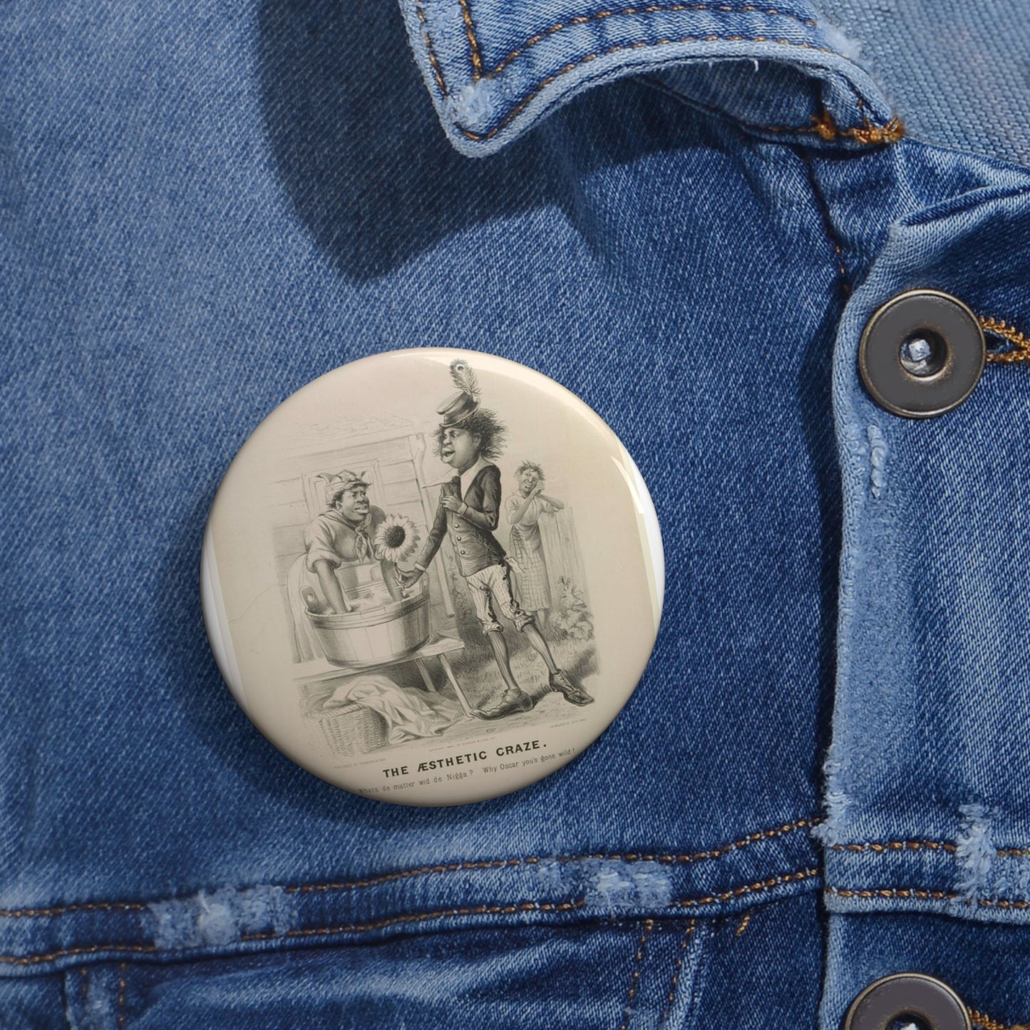 The aesthetic craze - Print, Library of Congress collection Pin Buttons with Crisp Design