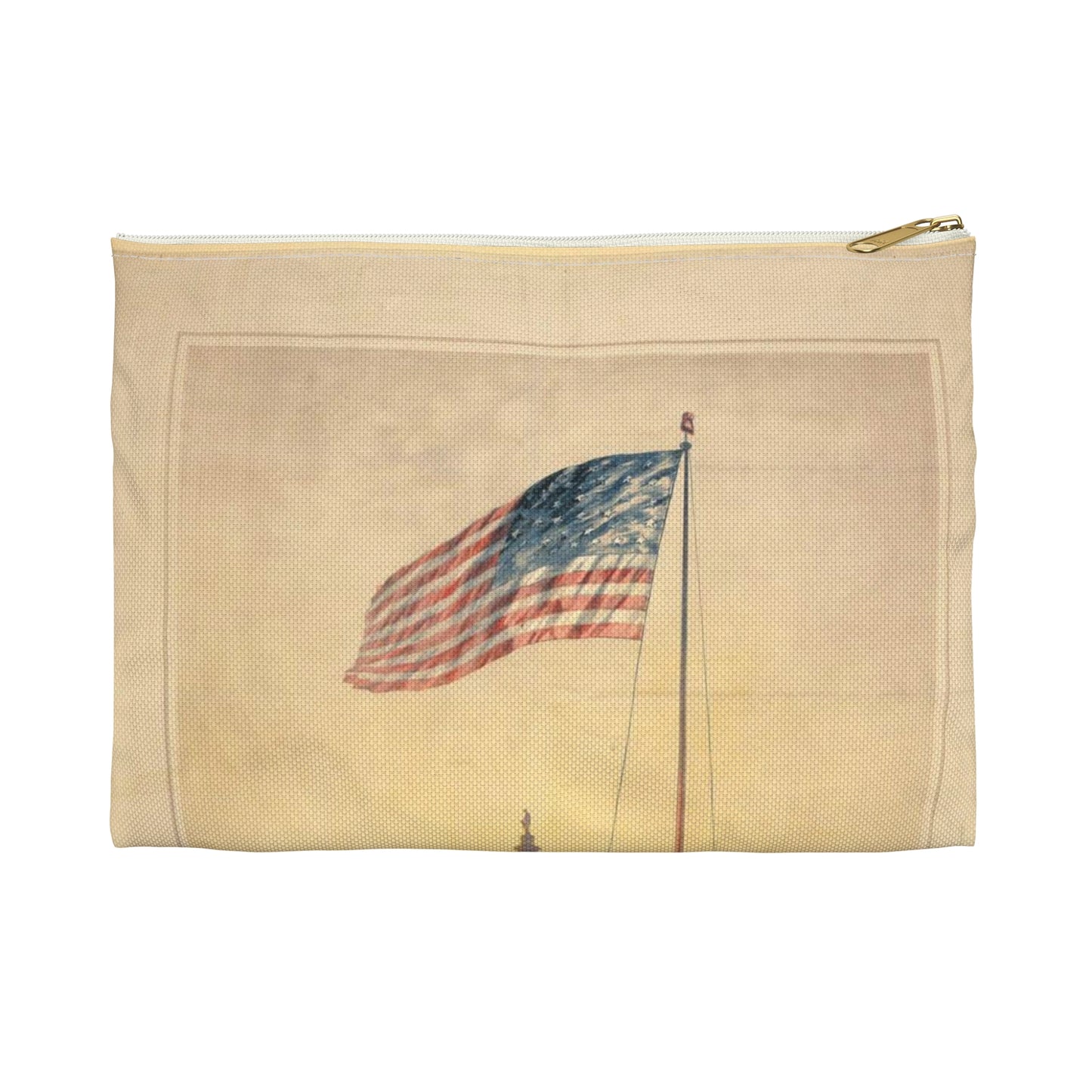 The flag that has waved one hundred years--A scene on the morning of the fourth day of July 1876 / Fabronius ; E.P. & L. Restein's oilchromo, Philadelphia. ; National Chromo Co. pub., Philadelphia. Large Organizer Pouch with Black Zipper