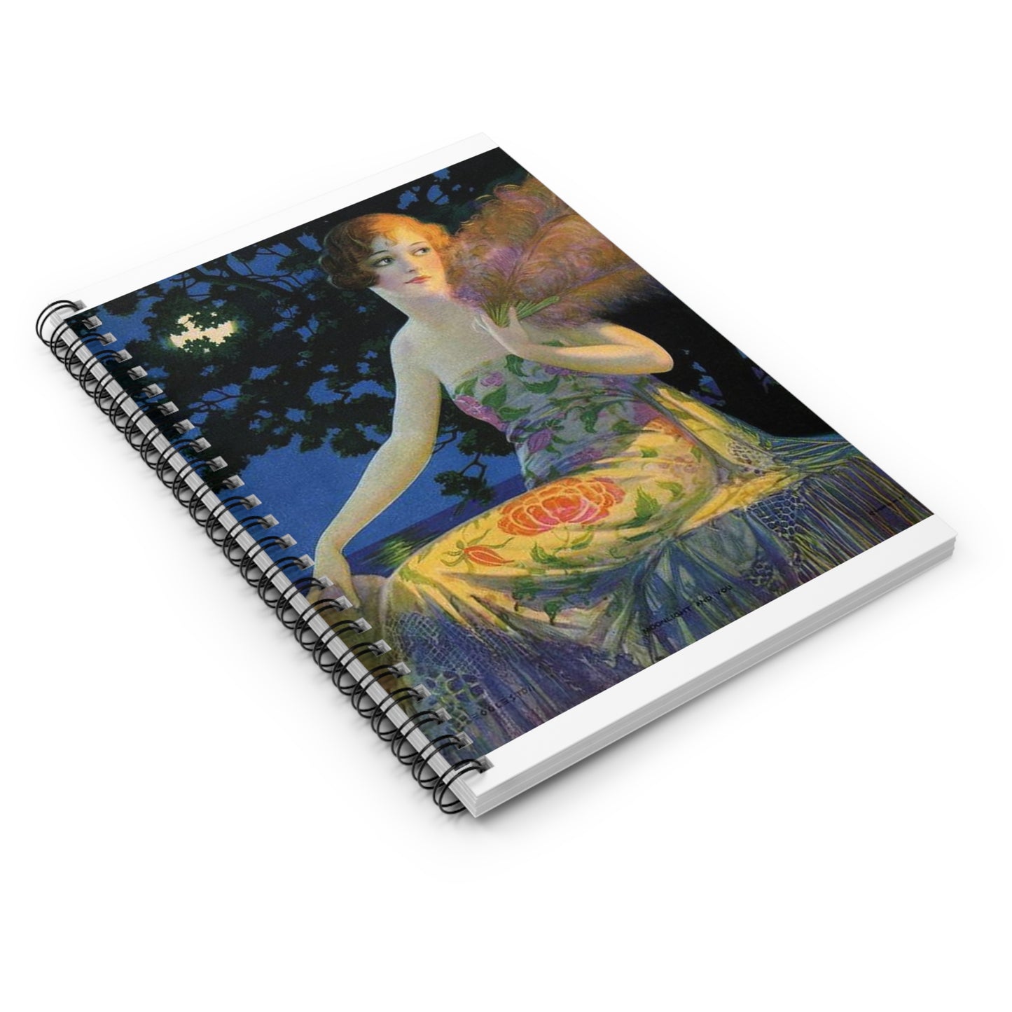 Moonlight and You, print from painting by Edward Mason Eggleston, 1928 Spiral Bound Ruled Notebook with Printed Cover