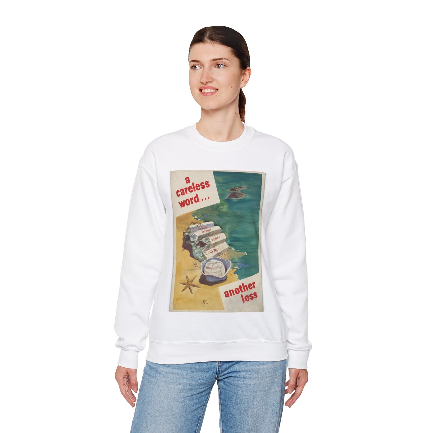 A Careless Word... Another Loss White Heavy Blend Adult Crew Neck SweatShirt