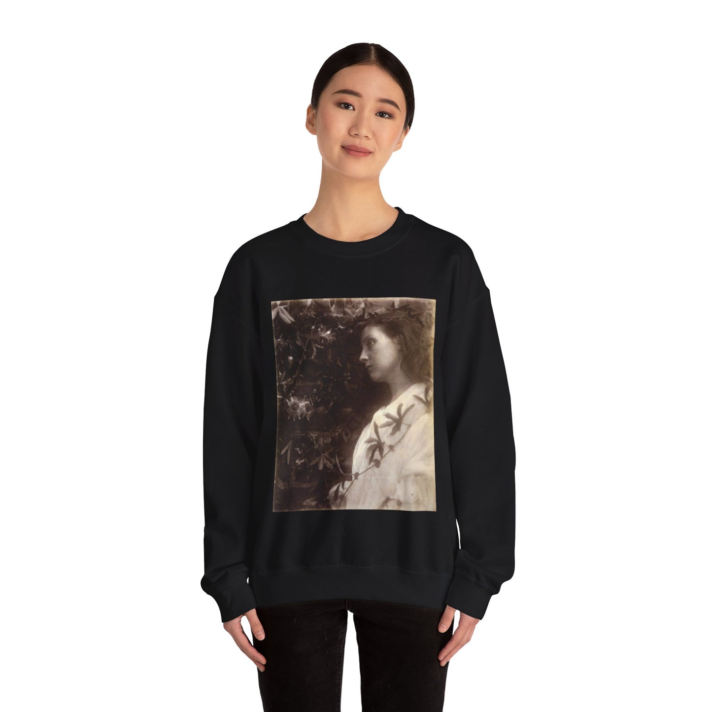 Maud, by Julia Margaret Cameron Black Heavy Blend Adult Crew Neck SweatShirt