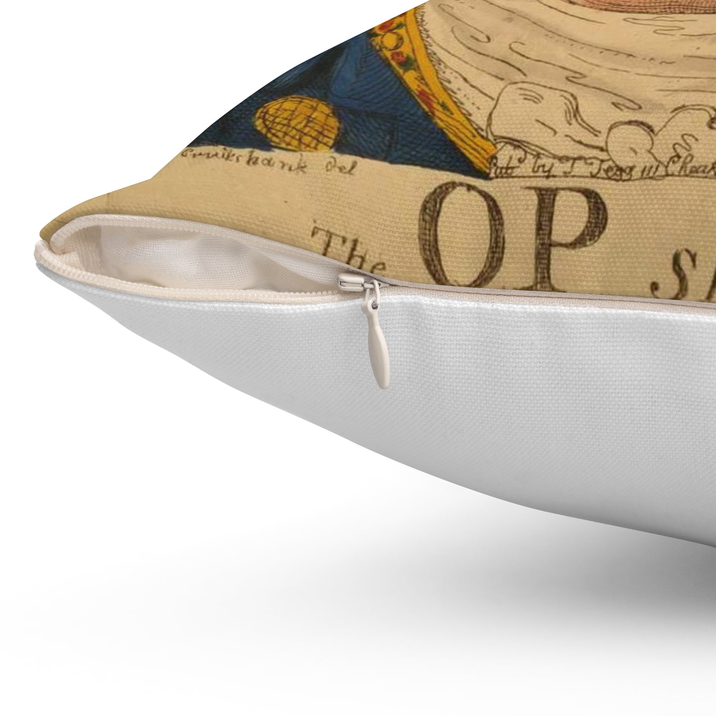 The OP spectacles / Cruikshank del., British Cartoon Print Decorative Accent Square Pillow