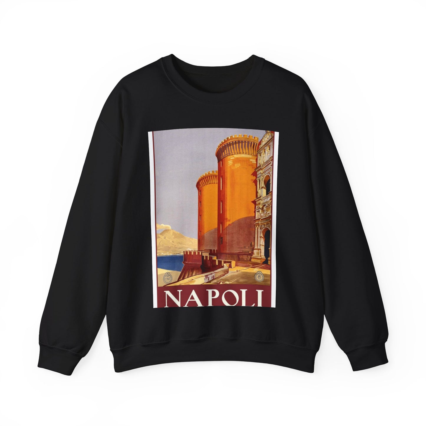 Napoli. Vintage Travel Poster., Italy Black Heavy Blend Adult Crew Neck SweatShirt