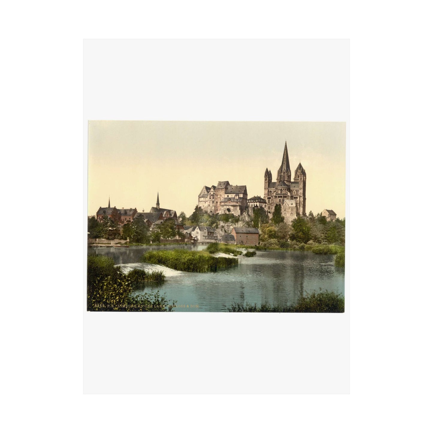 [Castle and cathedral, Limburg (i.e., Limburg an der Lahn), Hesse-Nassau, Germany] High Quality Matte Wall Art Poster for Home, Office, Classroom