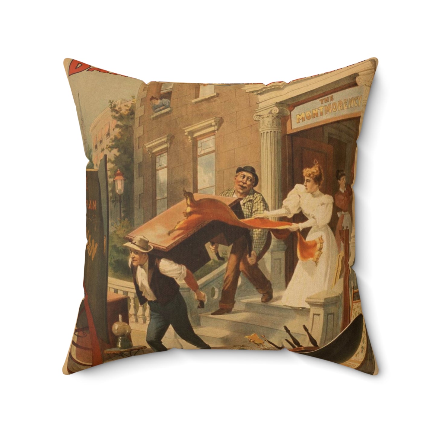 Emily Bancker in the screaming comedy, Our flat Decorative Accent Square Pillow