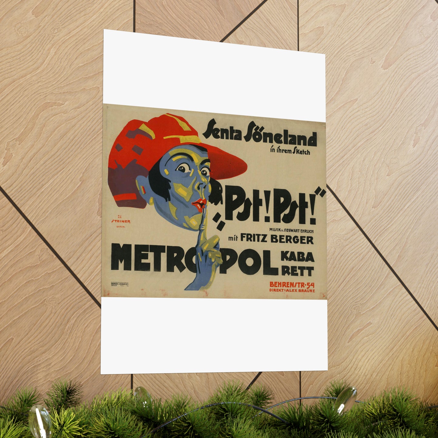 Jo Steiner - Senta Söneland in ihrem Sketch “Pst! Pst!” High Quality Matte Wall Art Poster for Home, Office, Classroom