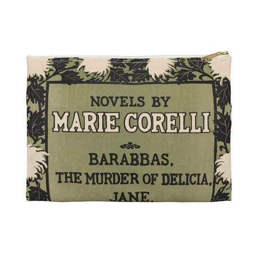 Novels by Marie Corelli, Art Nouveau poster Large Organizer Pouch with Black Zipper