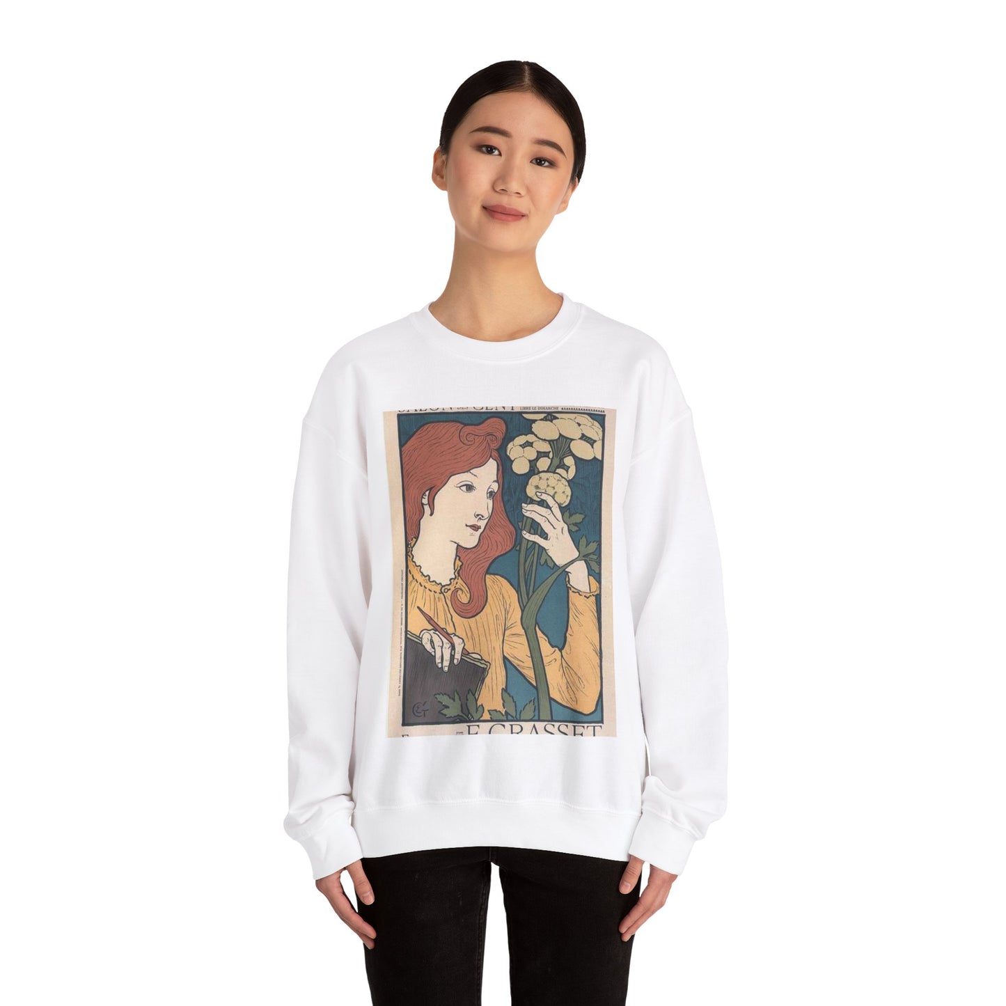 Affiche pour l' "Exposition E. Grasset" au Salon des Cent. White Heavy Blend Adult Crew Neck SweatShirt