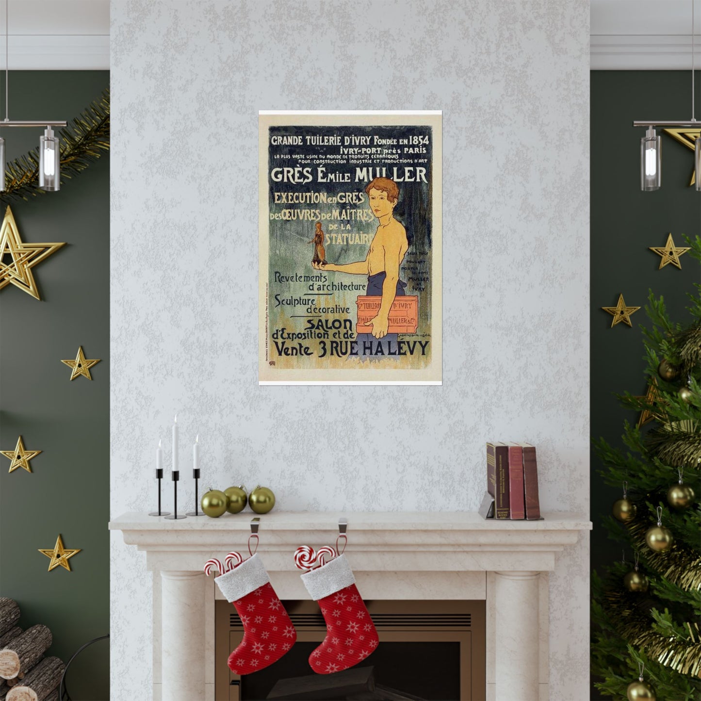 Affiche pour la "Grande Tuilerie d'Ivry" (Usine Émile Muller). High Quality Matte Wall Art Poster for Home, Office, Classroom