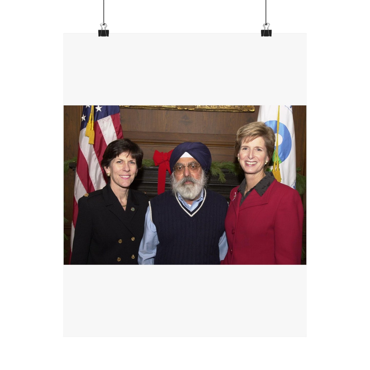 Administrator Christine Todd Whitman /Deputy Administrator Linda Fisher meet staff [412-APD-A109-DSC_0019.JPG] High Quality Matte Wall Art Poster for Home, Office, Classroom