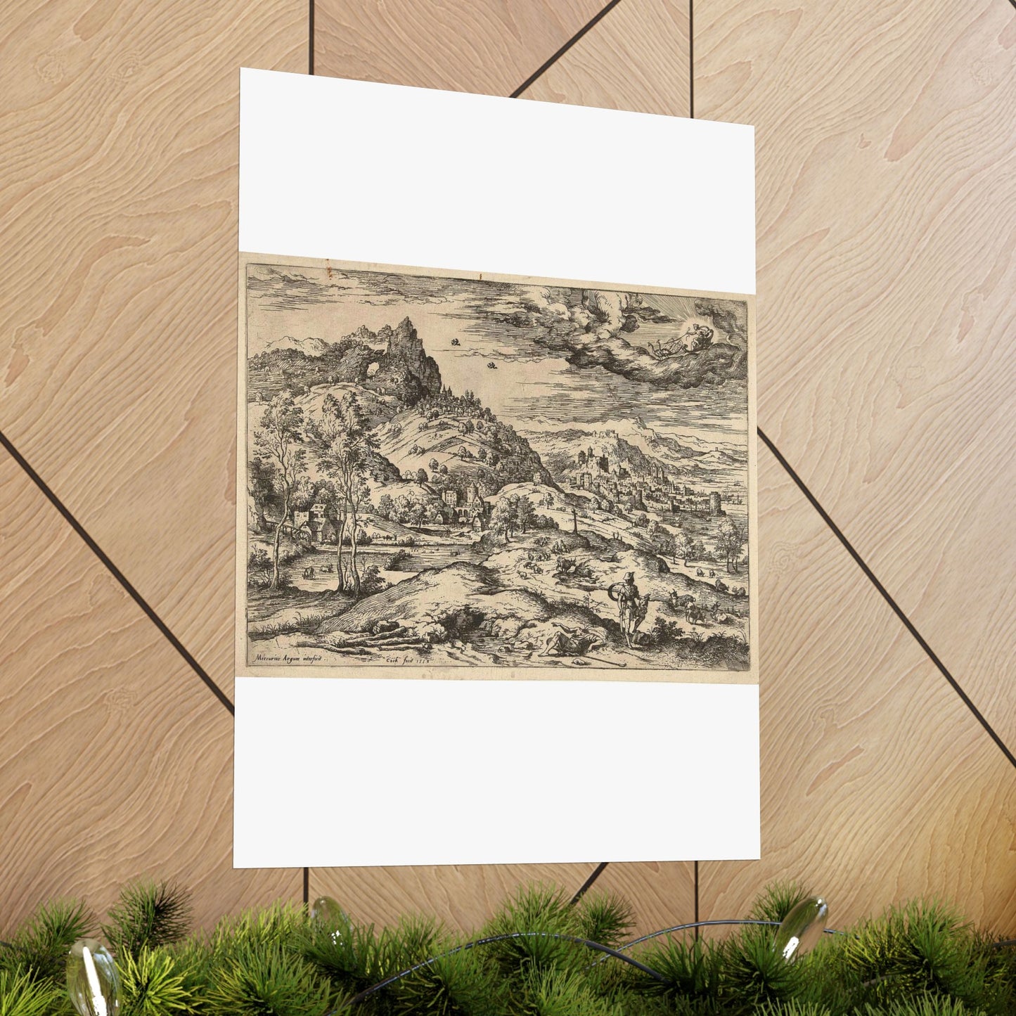 Hieronymus Cock - Mercurius met het hoofd van Argus High Quality Matte Wall Art Poster for Home, Office, Classroom