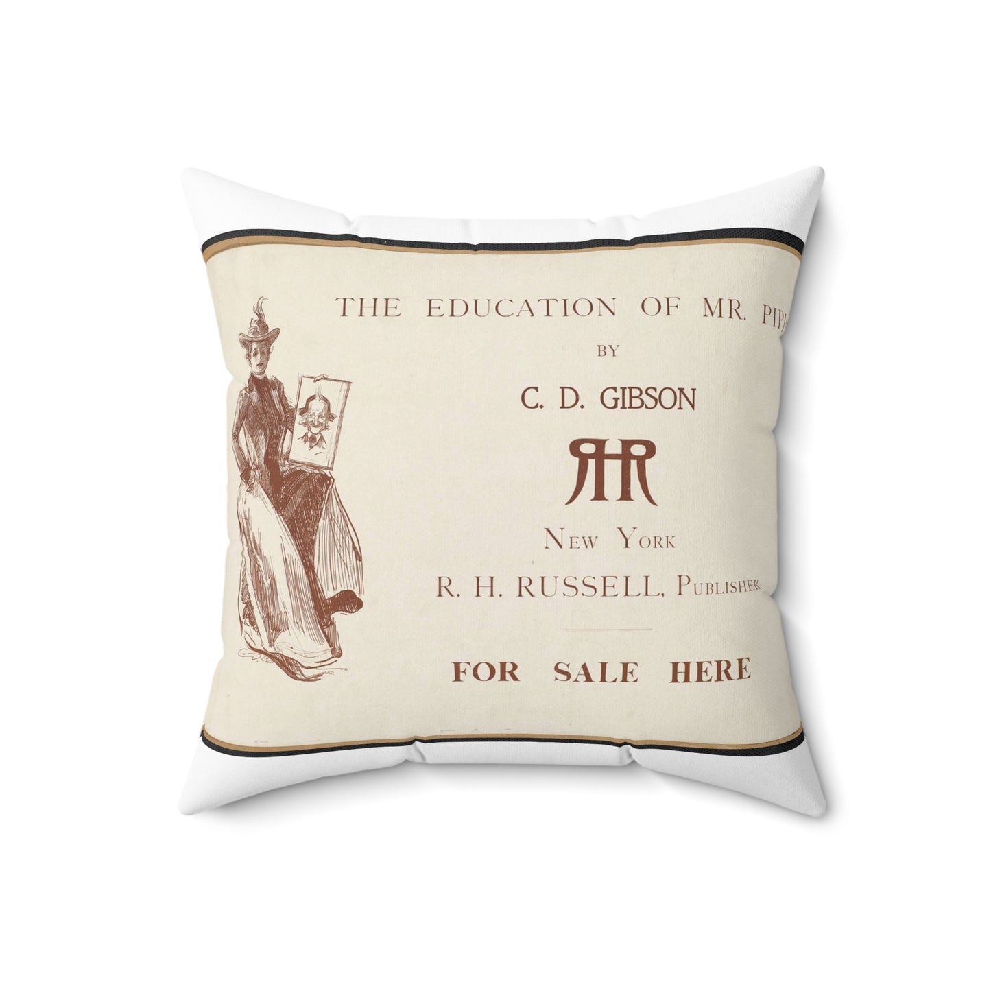 The education of Mr. Pipp by C. D. Gibson Decorative Accent Square Pillow