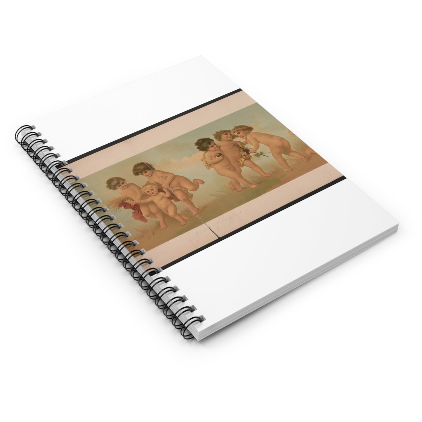 Yard of cupids - Print, Library of Congress collection Spiral Bound Ruled Notebook with Printed Cover