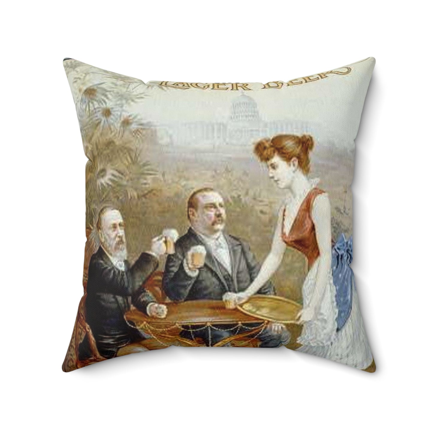 The whole nation enjoys Jos Schlitz Brewing Cos' Milwaukee lager beer Decorative Accent Square Pillow