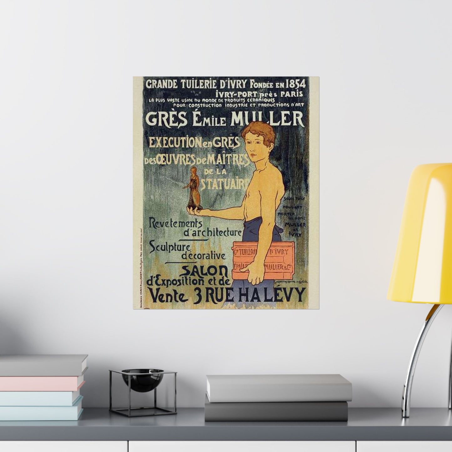 Affiche pour la "Grande Tuilerie d'Ivry" (Usine Émile Muller). High Quality Matte Wall Art Poster for Home, Office, Classroom