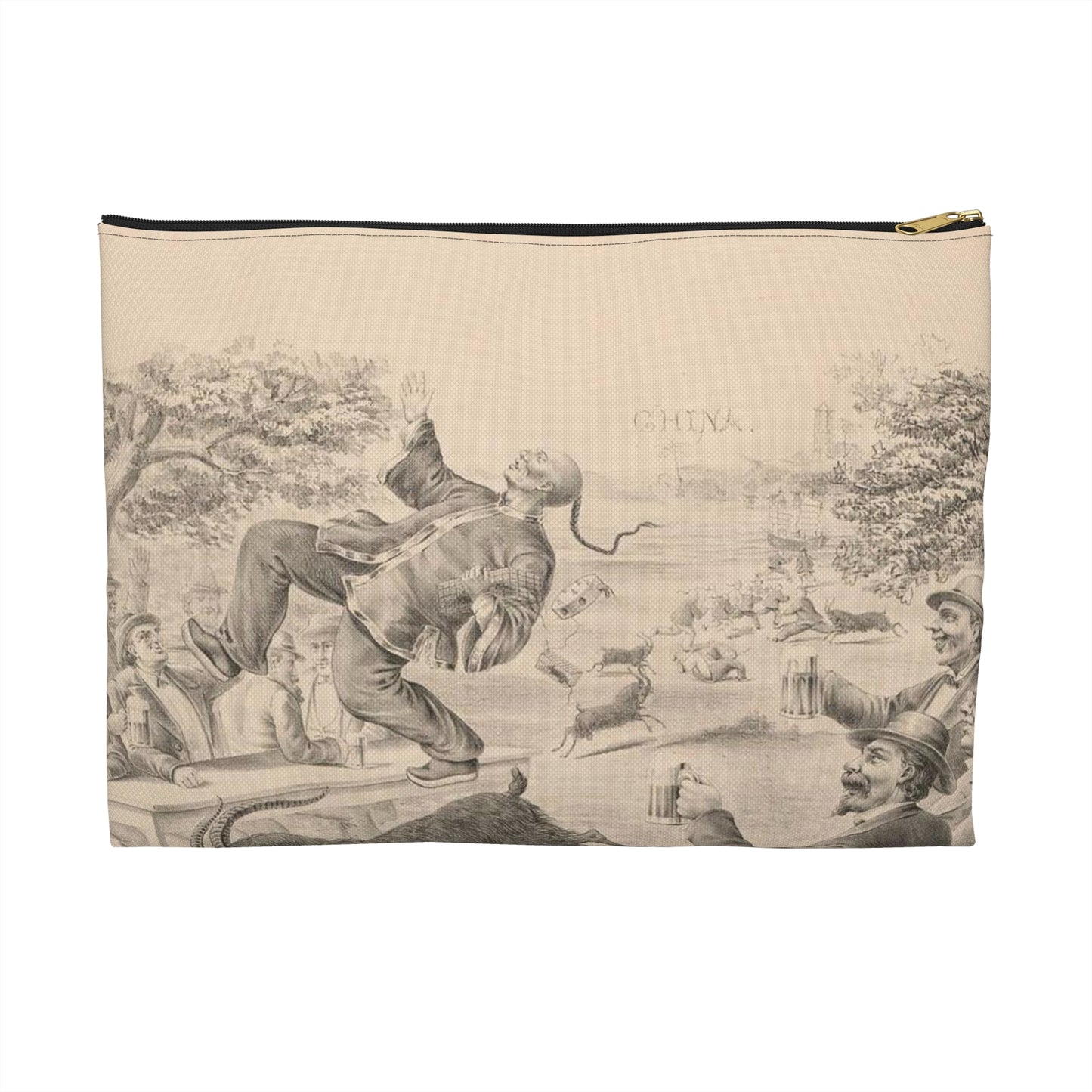 Bock beer - Print, Library of Congress collection Large Organizer Pouch with Black Zipper