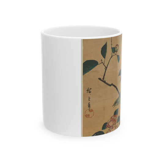 Utagawa Hiroshige - Tsubaki ni uguisu, Ando Hiroshige Beautiful Novelty Ceramic Coffee Mug 11oz