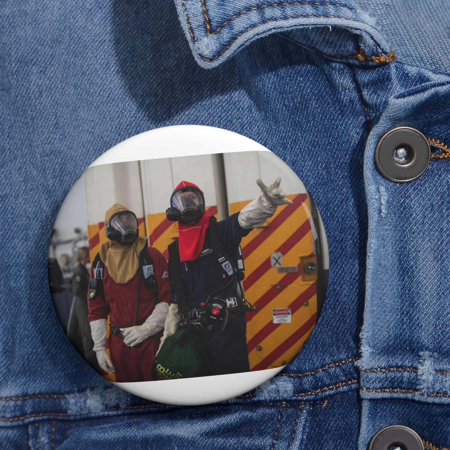 U.S. Navy Damage Controlman 2nd Class Christian Weigart, Pin Buttons with Crisp Design