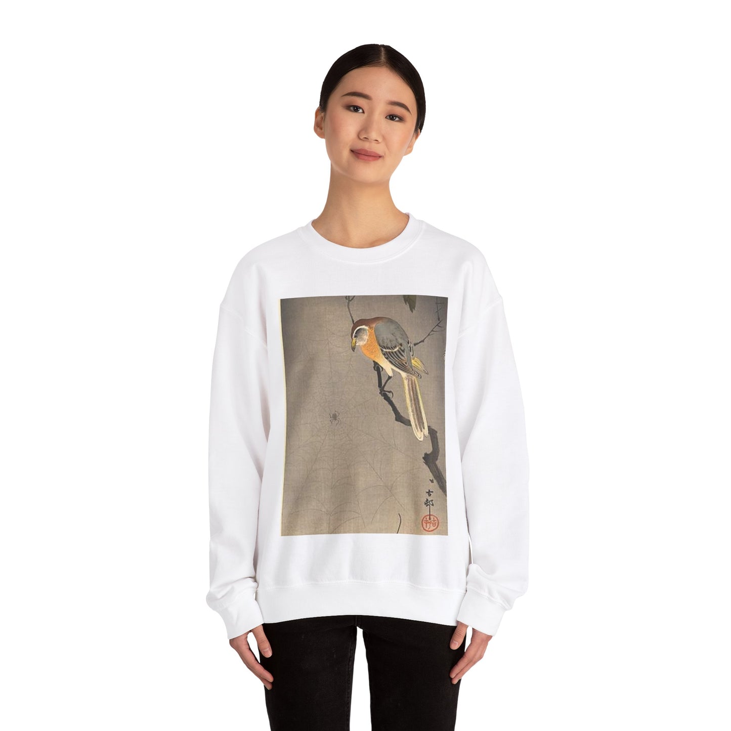 Koson - the-spiderweb, Ohara Koson White Heavy Blend Adult Crew Neck SweatShirt