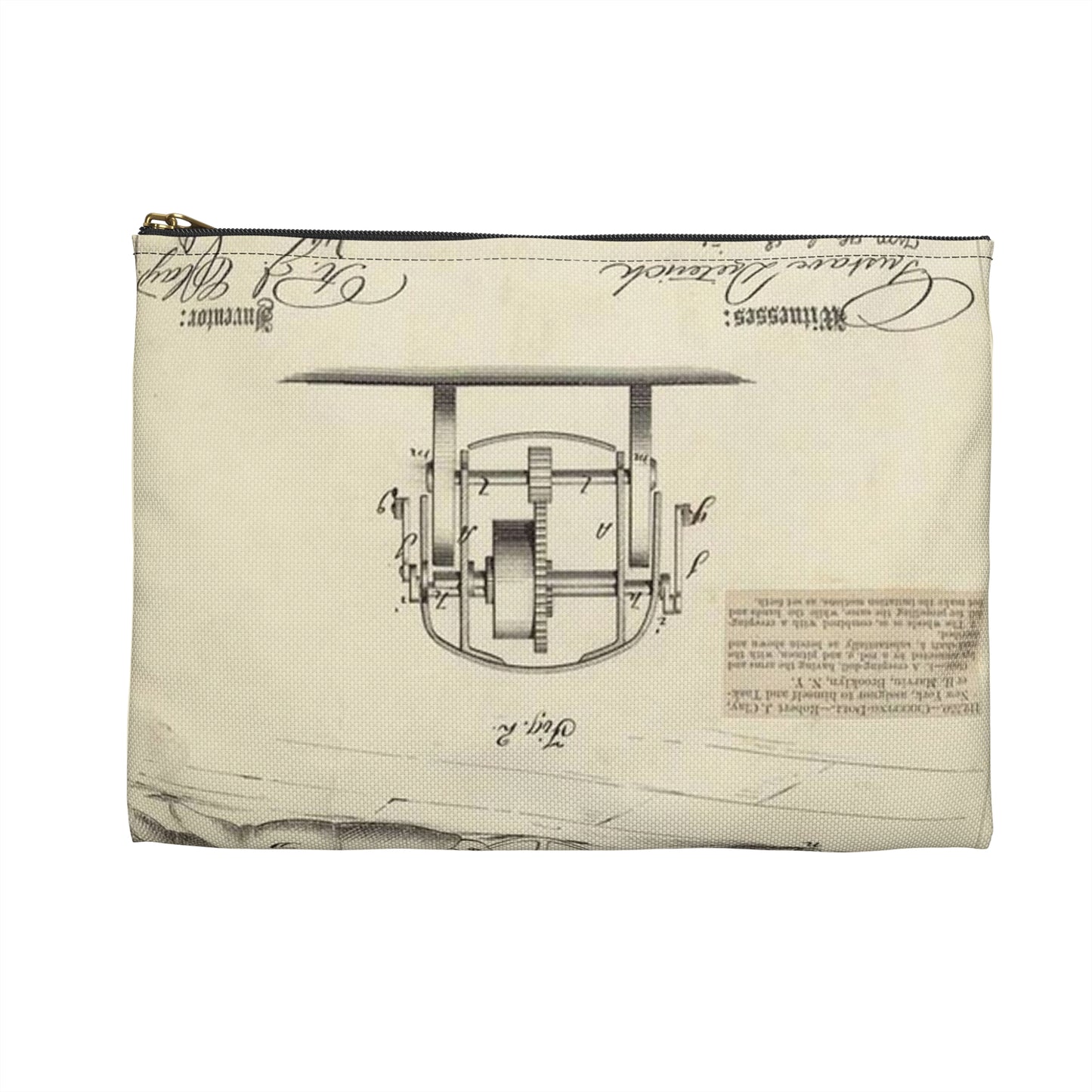 Patent drawing - Drawing of Creeping Baby Doll Public domain  image Large Organizer Pouch with Black Zipper