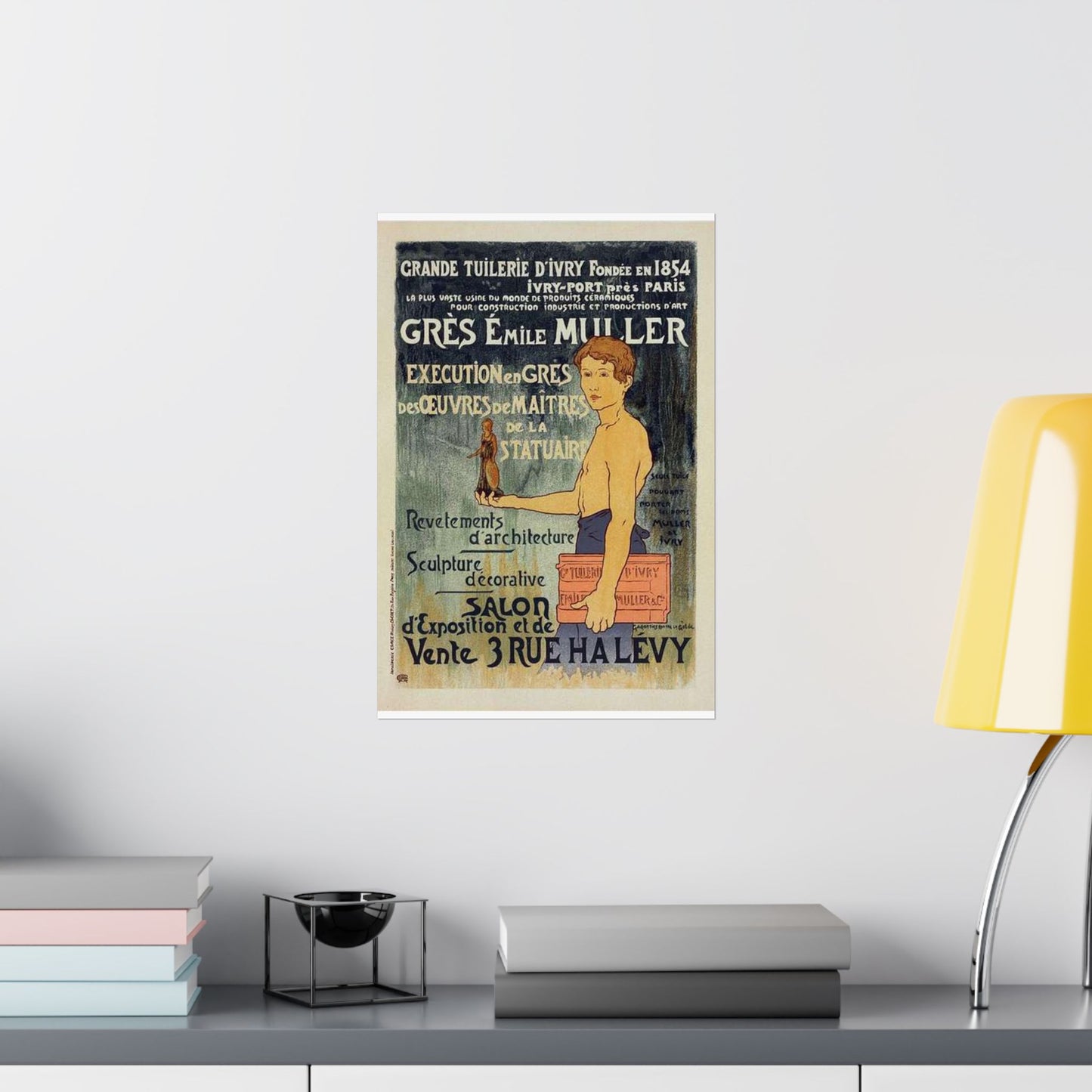 Affiche pour la "Grande Tuilerie d'Ivry" (Usine Émile Muller). High Quality Matte Wall Art Poster for Home, Office, Classroom