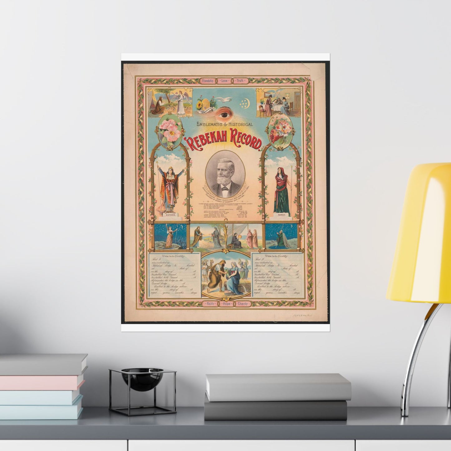 Emblematic & Historical Rebekah Record High Quality Matte Wall Art Poster for Home, Office, Classroom