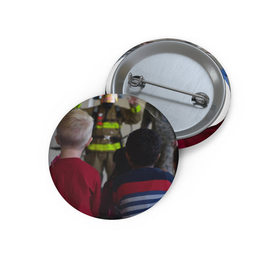 Students from Samuel P. Langley Elementary School, Pin Buttons with Crisp Design