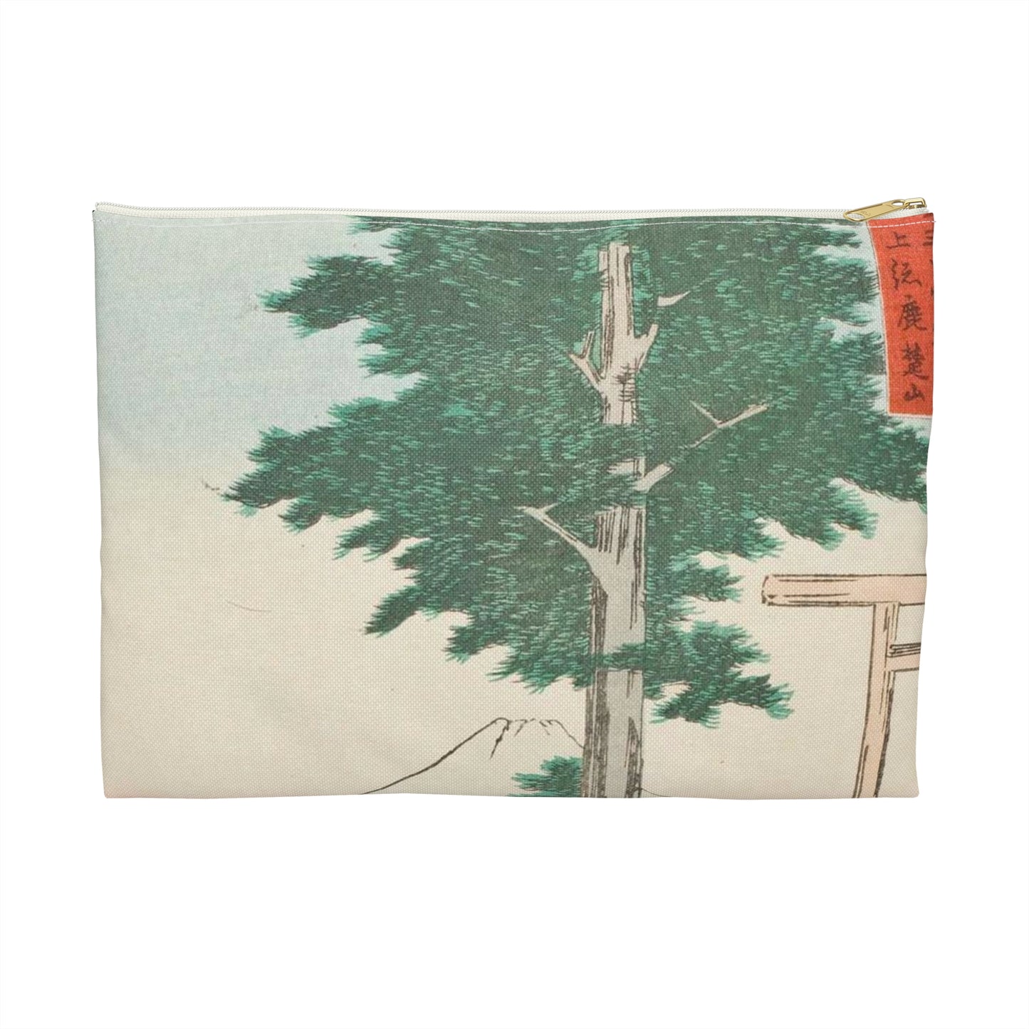 Mt. Rokuso in Kazusa Province LACMA M.2007.152.25 Large Organizer Pouch with Black Zipper