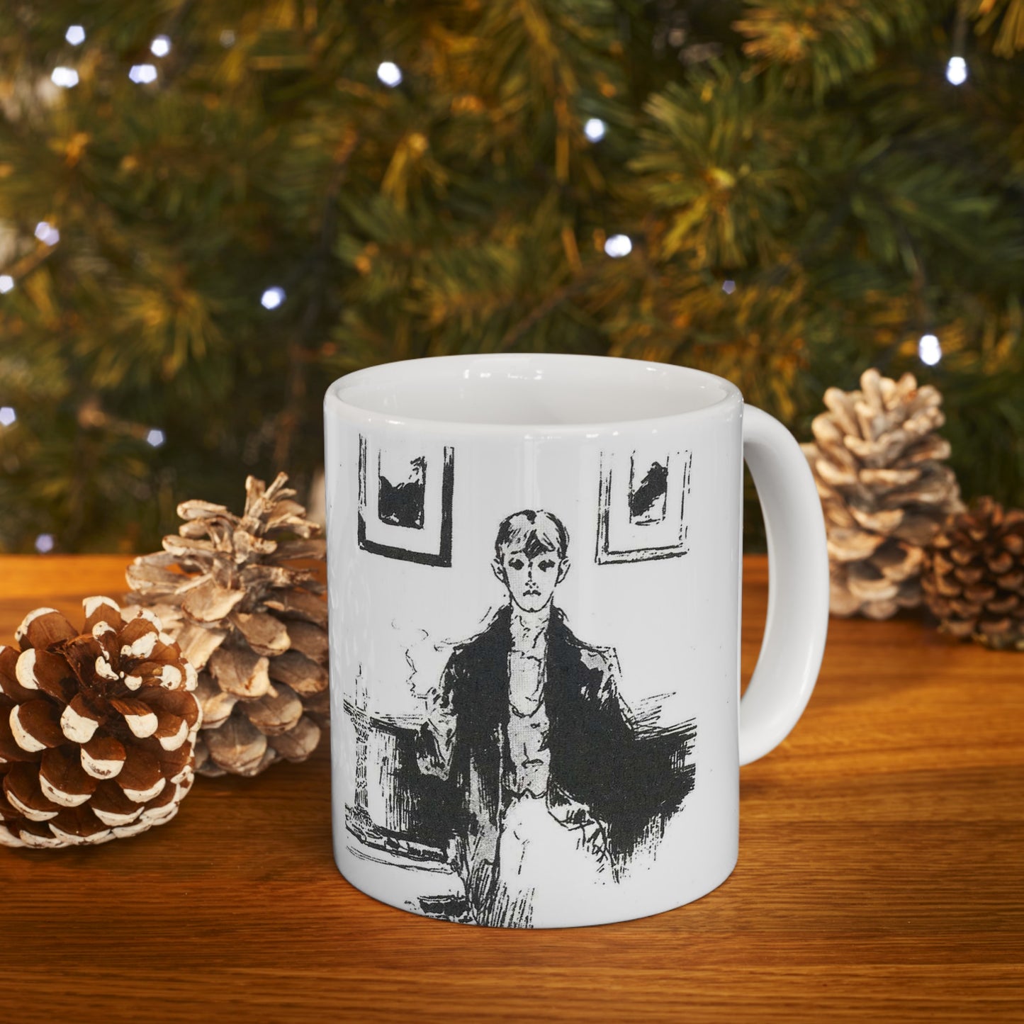 Aubrey Beardsley 5 - A drawing of a woman sitting on a couch Beautiful Novelty Ceramic Coffee Mug 11oz