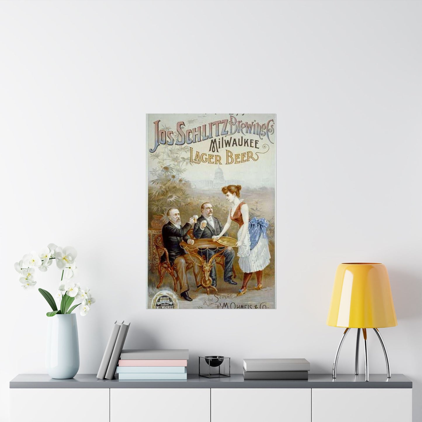 The whole nation enjoys Jos Schlitz Brewing Cos' Milwaukee lager beer High Quality Matte Wall Art Poster for Home, Office, Classroom