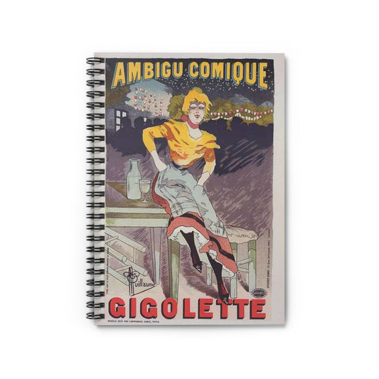 Affiche pour le Théâtre de l'Ambigu, "Gigolette". Spiral Bound Ruled Notebook with Printed Cover