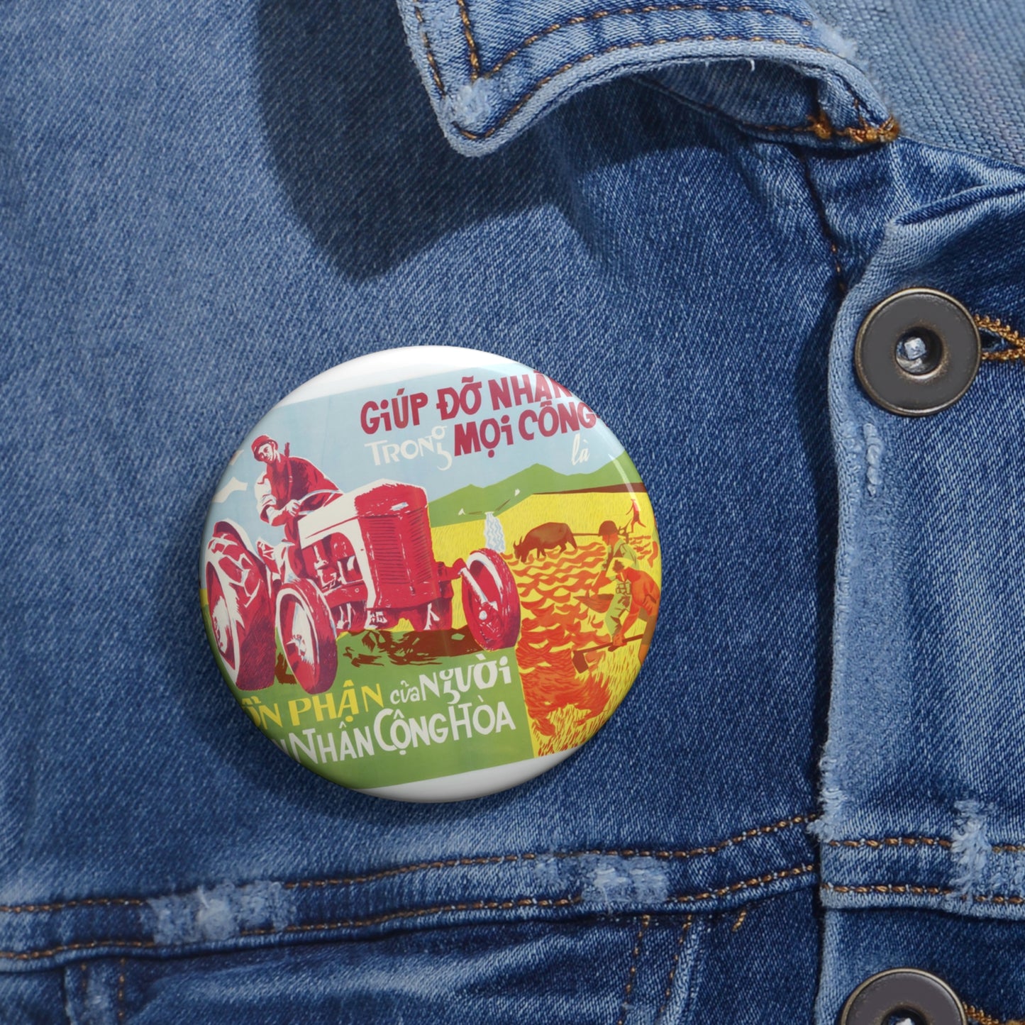 Army Helps People, United States information service propaganda Pin Buttons with Crisp Design