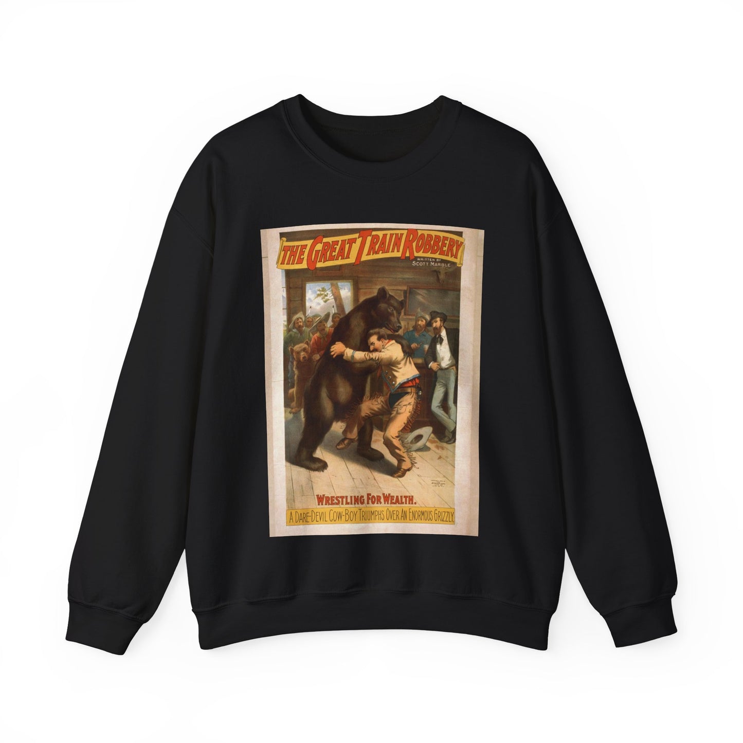 The great train robbery written by Scott Marble. Black Heavy Blend Adult Crew Neck SweatShirt