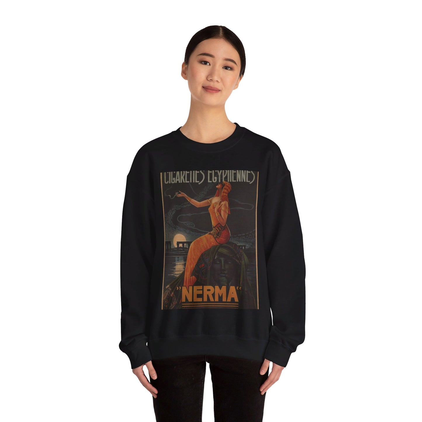 Cigarettes-Egyptiennes-Nerma-Gaspar-Camps-1924 Black Heavy Blend Adult Crew Neck SweatShirt