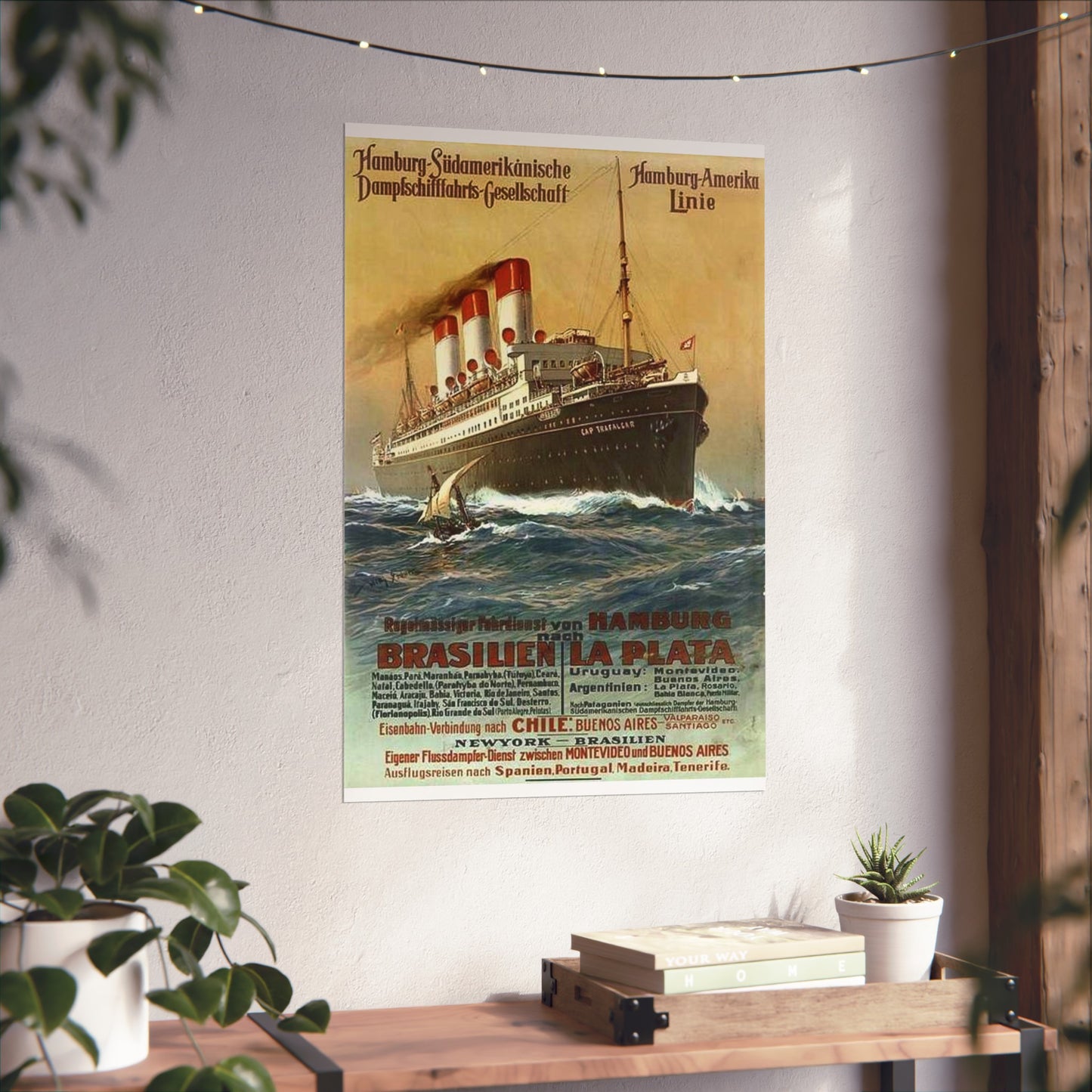 Dampfer Cap Trafalgar 1899 - Public domain image of a steam boat High Quality Matte Wall Art Poster for Home, Office, Classroom