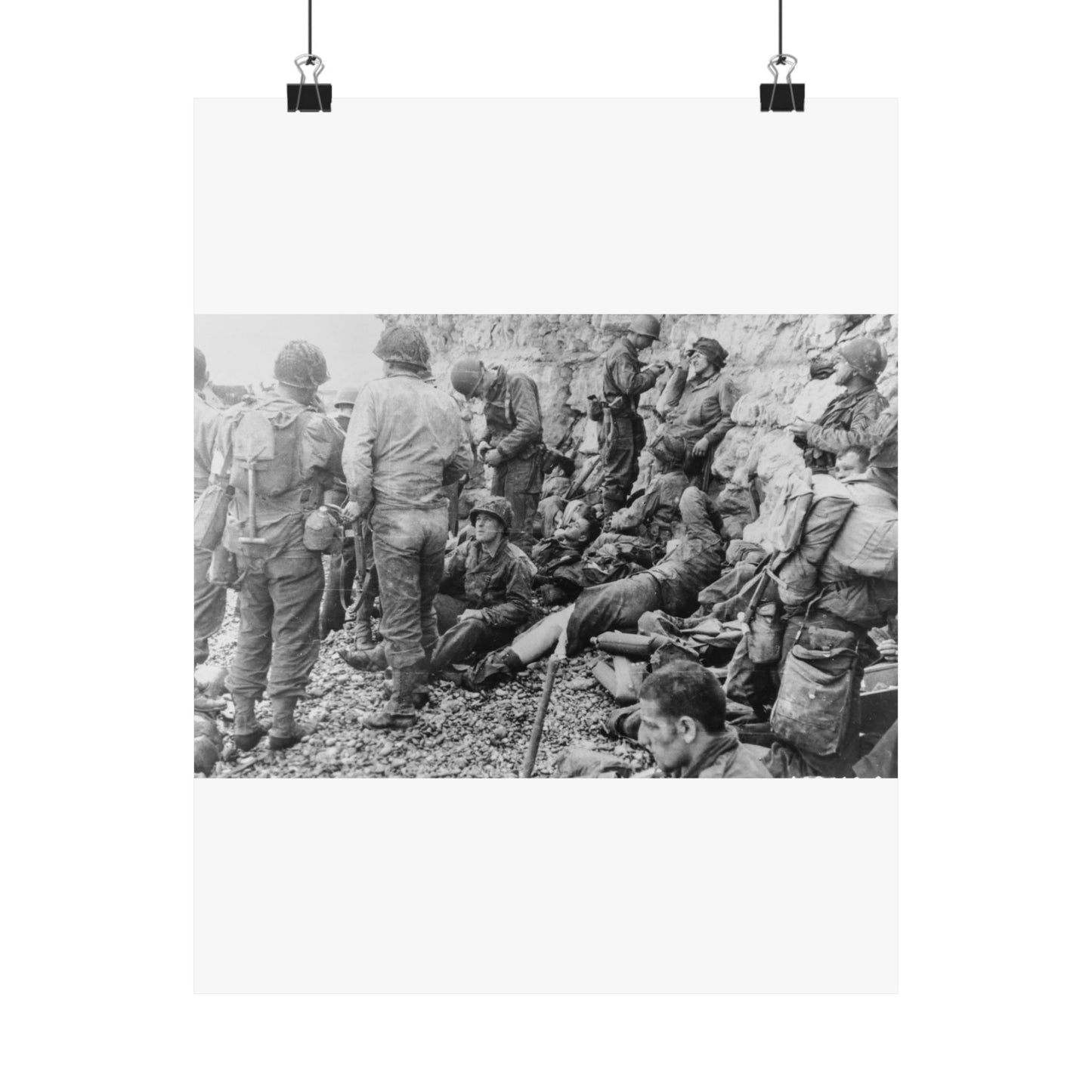 Photograph of a Large Group of American Assault Troops High Quality Matte Wall Art Poster for Home, Office, Classroom