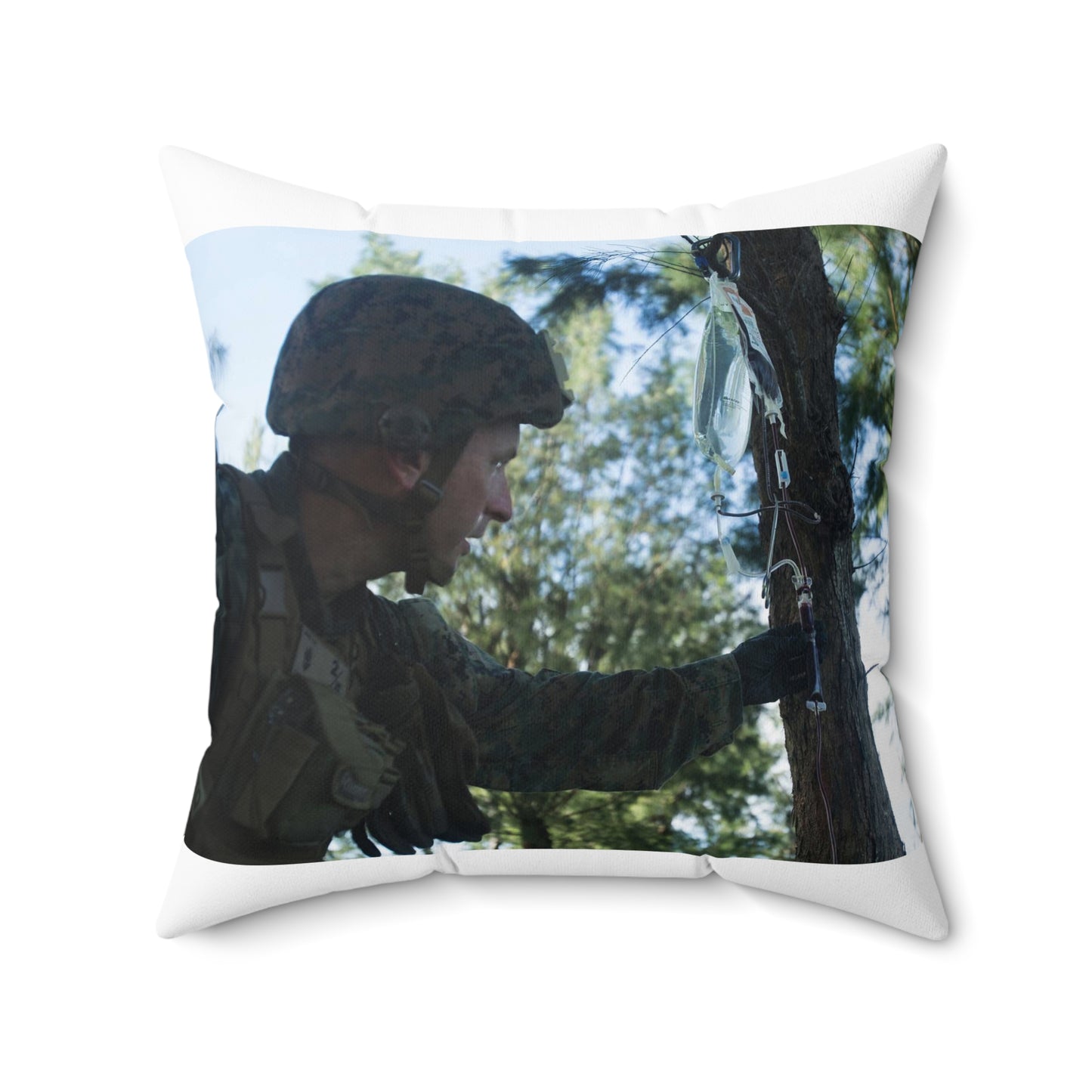 Lt. Cmdr. Russell Wier, battalion surgeon with Battalion Decorative Accent Square Pillow