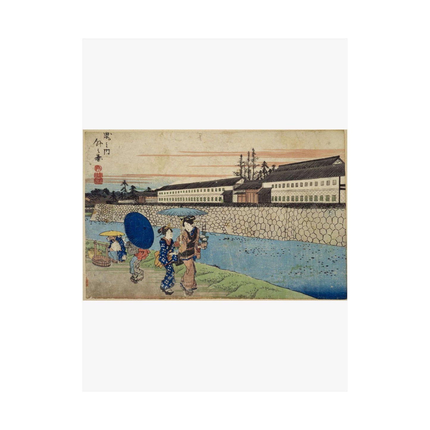 NDL-DC 1308377-Utagawa Hiroshige-江戸勝景 虎之門外之図-crd High Quality Matte Wall Art Poster for Home, Office, Classroom