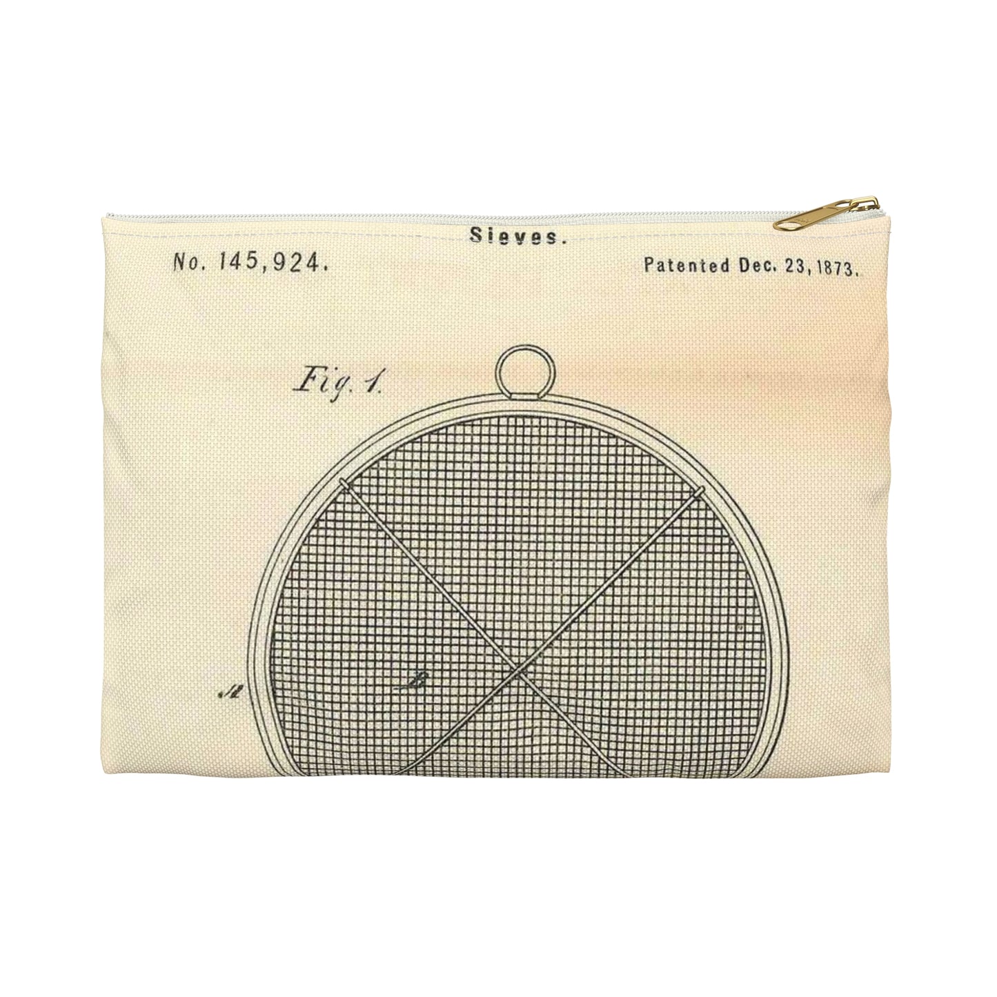 Patent Case File No. 145,924, Improvement in Sieves, Inventor- George Wright. - DPLA - a7a17ded40bdce4ed8e081156174bb00 (page 16) Large Organizer Pouch with Black Zipper