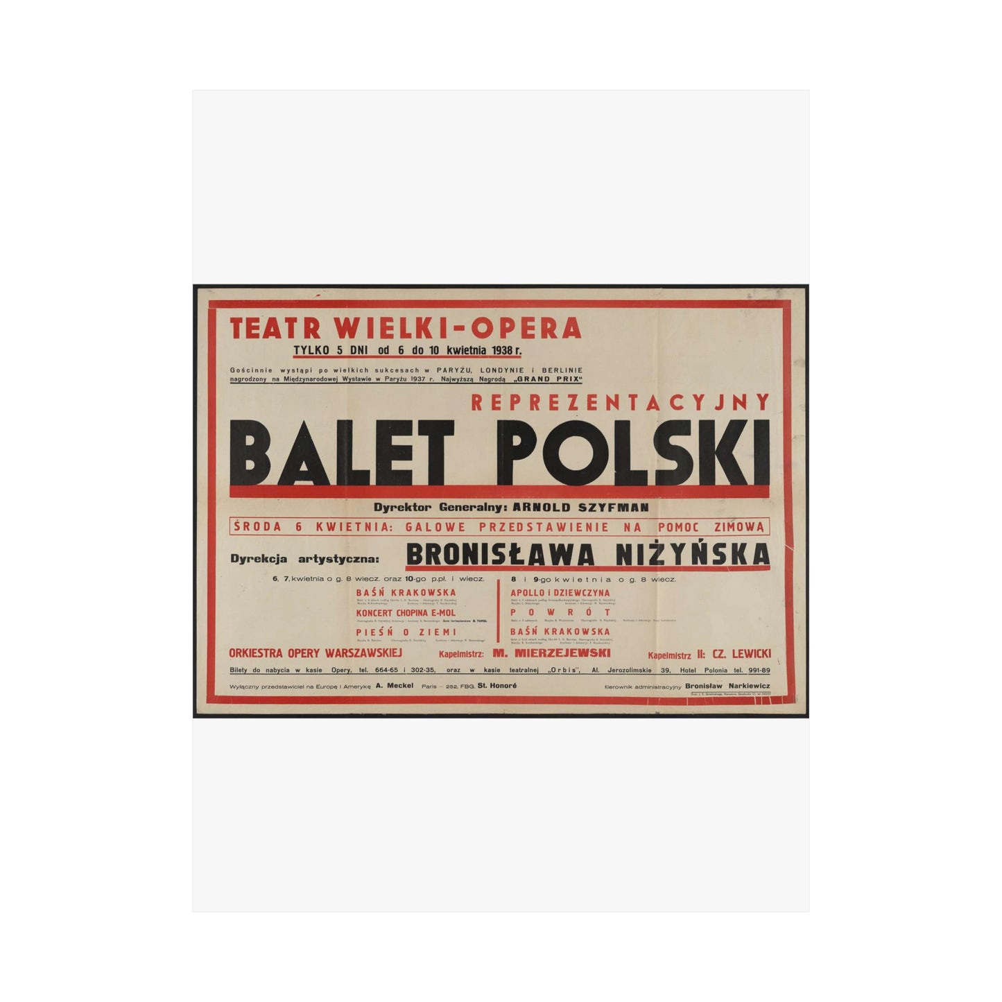 Balet Polski [2] High Quality Matte Wall Art Poster for Home, Office, Classroom