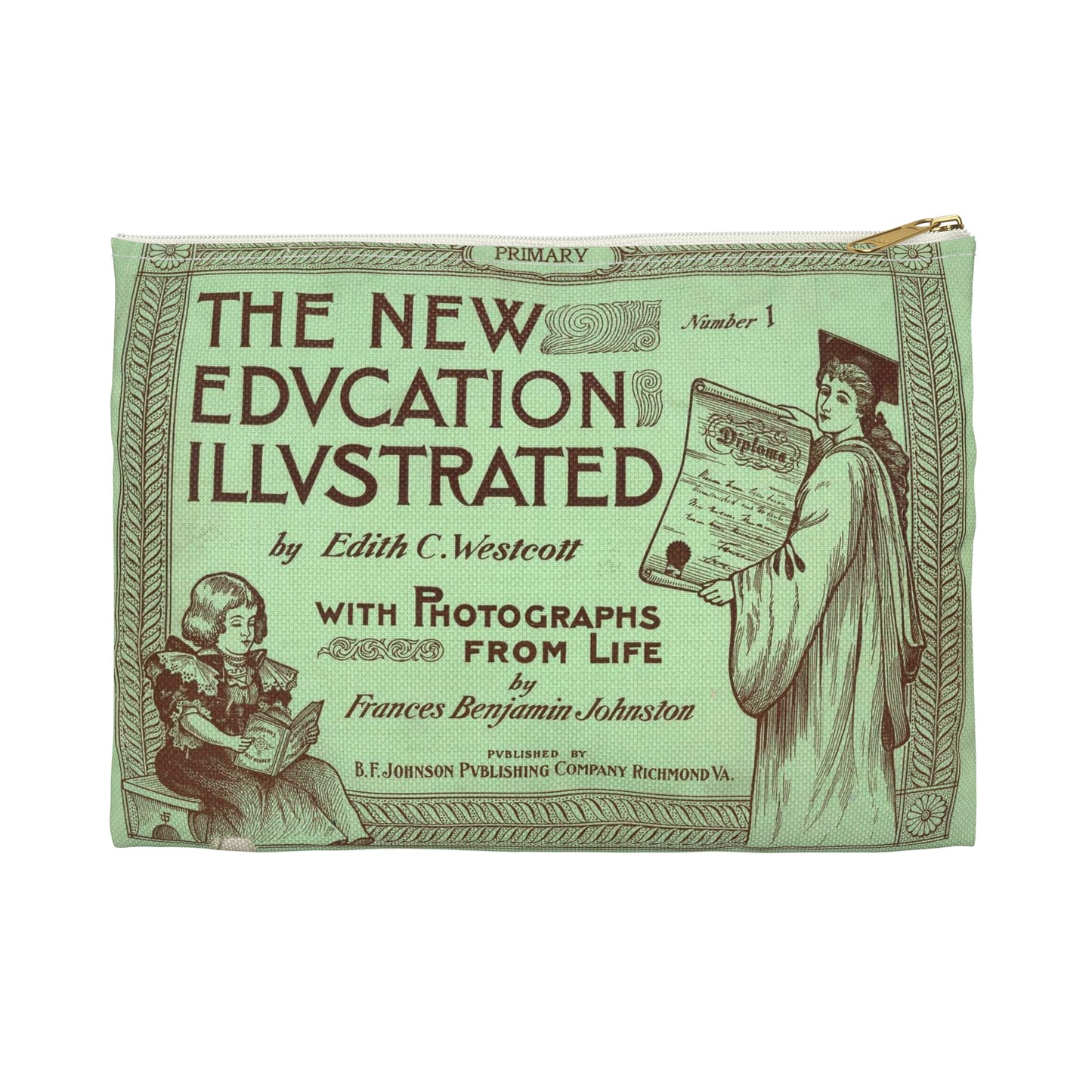 The New Education Illustrated by Edith C. Westcott with photograhs from life by Frances Benjamin Johnston, Number 1 - Primary Large Organizer Pouch with Black Zipper