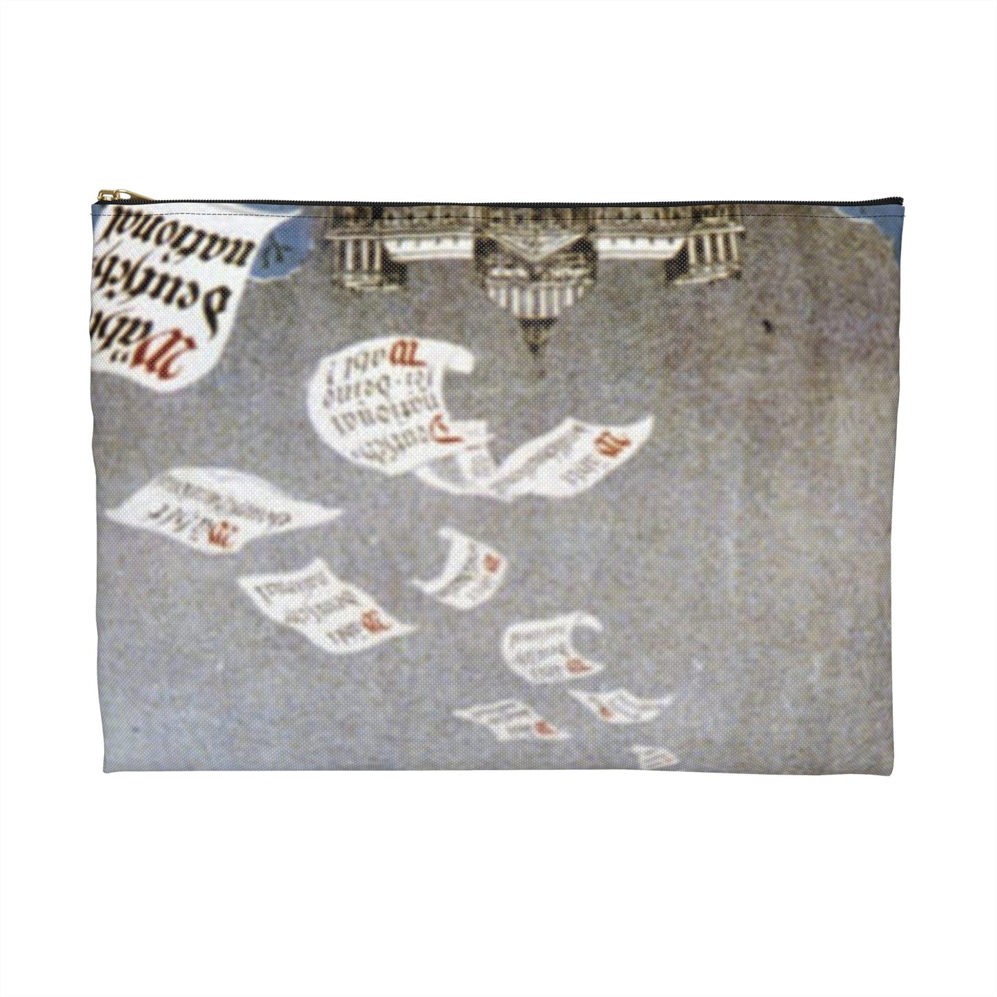 german election poster. oct 1924 -  Deutsche Zeppelin Reederei Company Large Organizer Pouch with Black Zipper