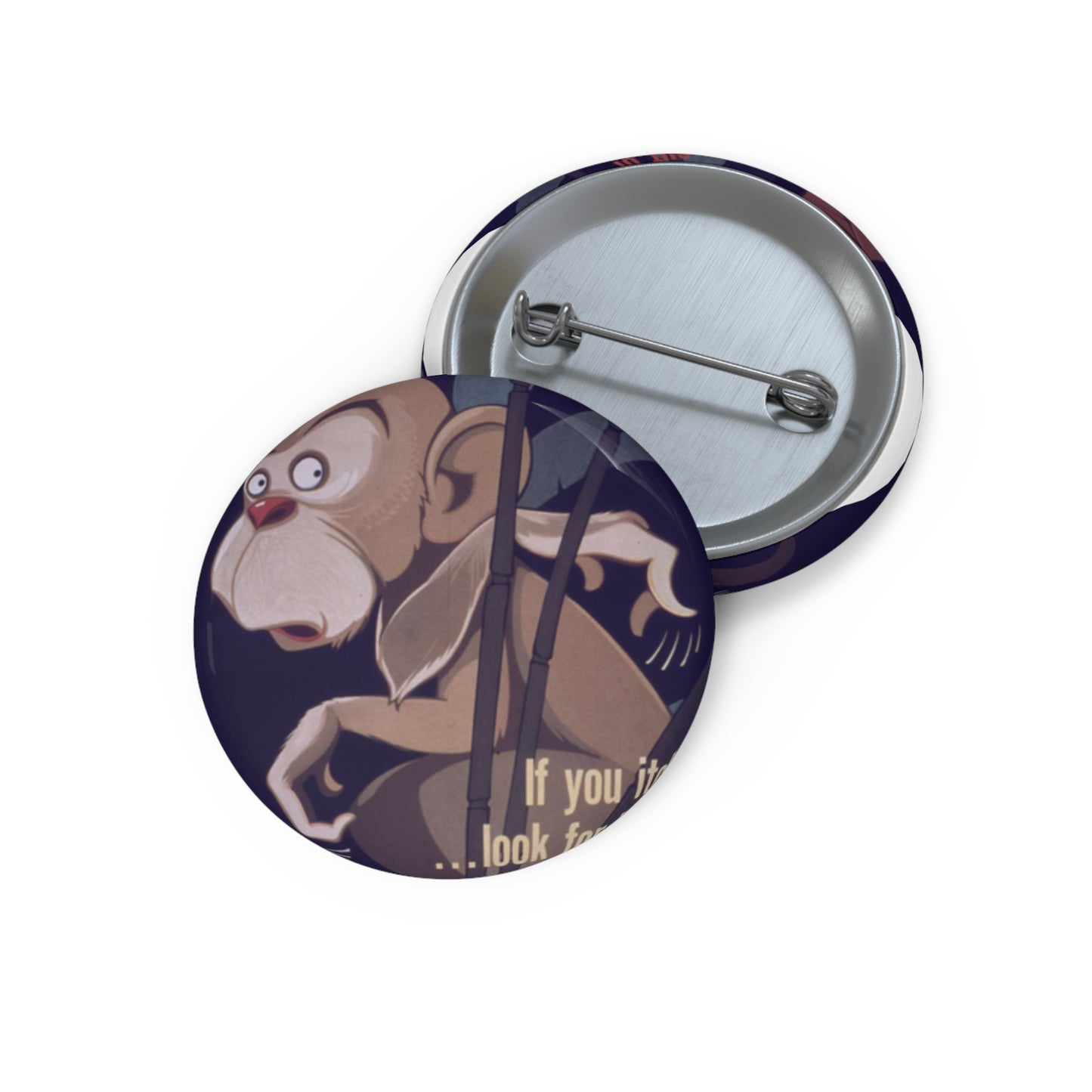 "Don't Let Lice Make a Monkey out of You^ If You Itch...Look for Lice^ If You Find Lice Report it at Once" - NARA - 514159 Pin Buttons with Crisp Design