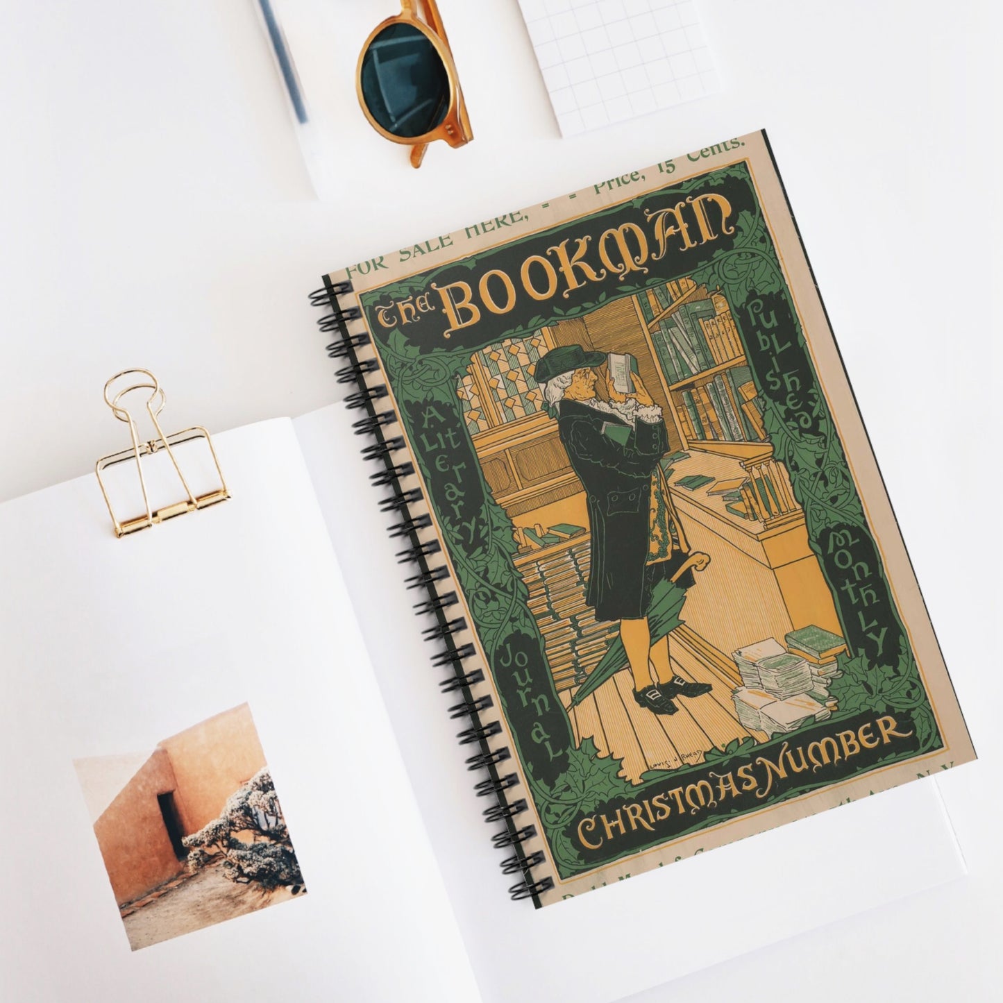 Louis Rhead - The bookman, Christmas number (2015646907) Spiral Bound Ruled Notebook with Printed Cover
