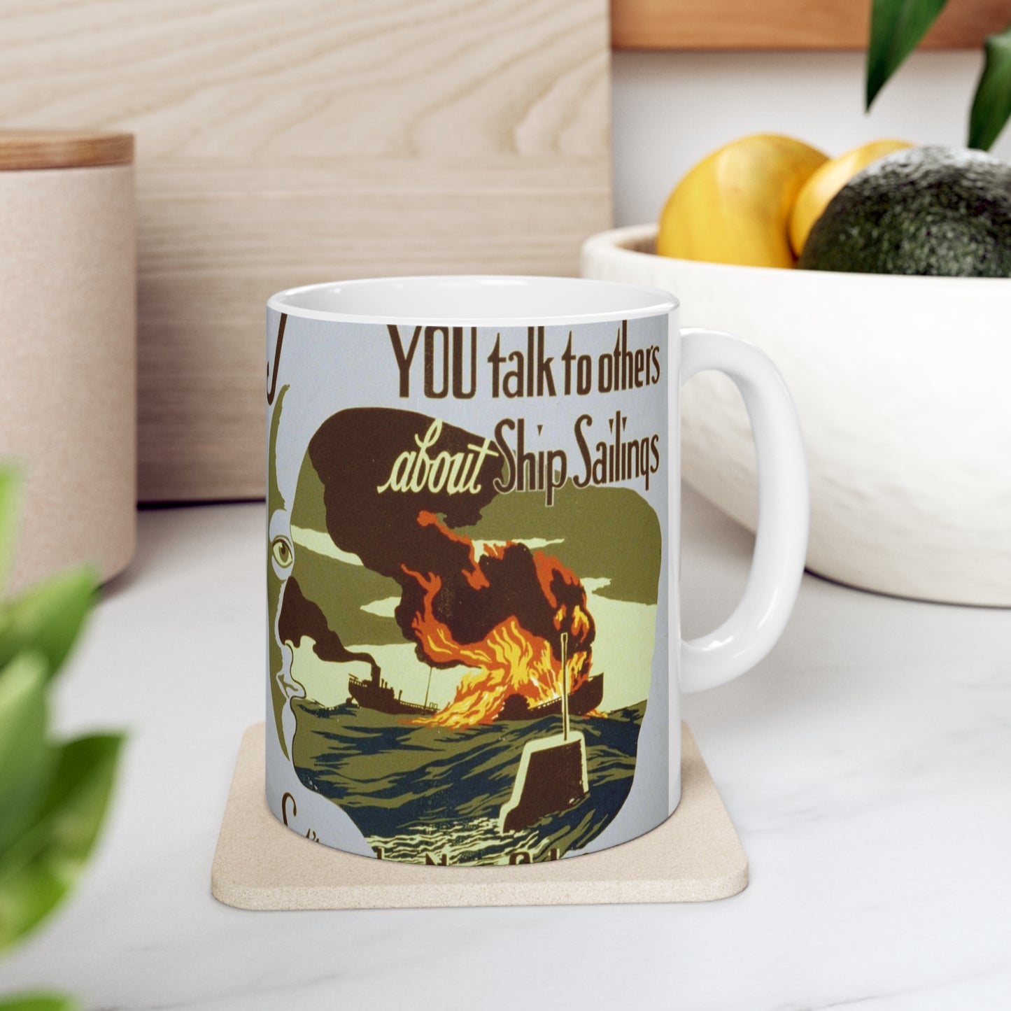 This happens when you talk to others about ship sailings Let's make New Orleans a safe port of departure / / John McCrady. Beautiful Novelty Ceramic Coffee Mug 11oz